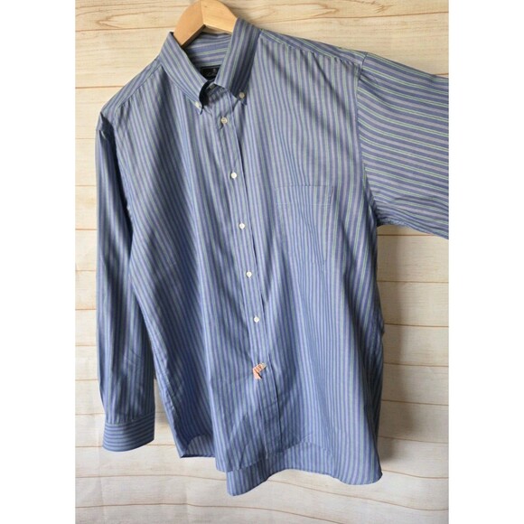 Les Copains Men 100% Cotton Striped Button Down Shirt Size 42 Made in Italy - Picture 4 of 11